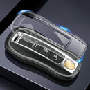 Aluminum Alloy TPU Black Car Key Case Cover With Buckle For Porsche Cayenne 911