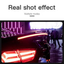 Car Tail Streamer Lamp Carbon Fiber LED Light Rear Wing Spoiler Lip Brake Trunk Red 1.3M