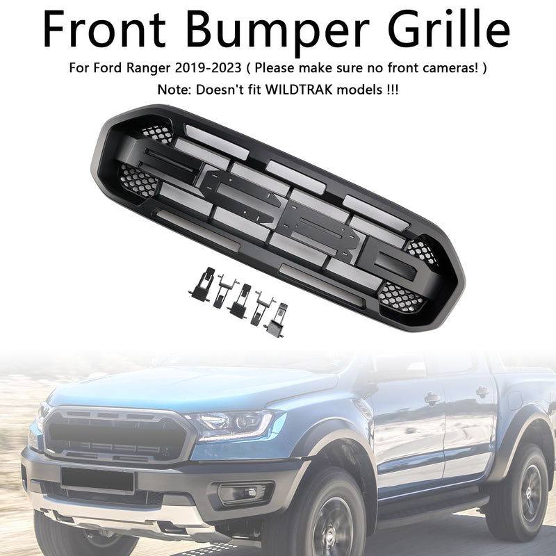 Raptor Style Front Bumper Grille Grill Fit Ford Ranger 2019-2023 Black