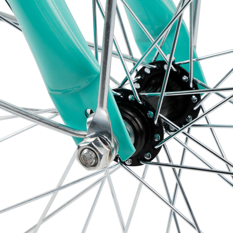 24 inch Women City Bicycle Beach Cruiser Bike with Basket & Rack Green