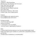 1 Pcs LED Front Left Fog Light For BMW X3 G01 G08 X4 G02 2018-2019 63177412527