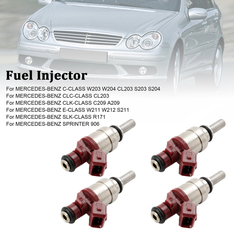 4PCS Fuel Injector A2710780023 Fit Mercedes Benz C-Class CLK-Class 1.8L