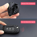 Leather Silicone Car Key Case Cover With Buckle For Ford