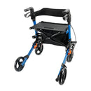Foldable Rollator Walker with 6 levels of Adjustable Seat 8 Wheels  Compact Folding Design Lightweight Mobility Walking Aid suitable for people of different heights