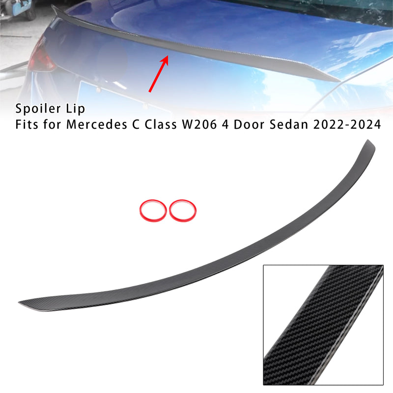 Carbon Fiber Look Boot Rear Spoiler Wing For Mercedes Benz W206 C63 Style  2022-2024