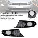 2PCS Fog Light Cover Grille Grill 5K0853666 Fit VW MK6 Golf Jetta 2009-2013