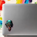 A wolf head waterproof vinyl stickers suitable for laptops luggage car windows
