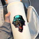 A wolf head waterproof vinyl stickers suitable for laptops luggage car windows