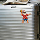 Beer-themed Santa Claus Vinyl Stickers for Laptops Thermos Car Windows Luggages