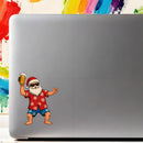 Beer-themed Santa Claus Vinyl Stickers for Laptops Thermos Car Windows Luggages
