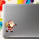 Cheerful Santa Claus Waterproof Vinyl Stickers for Thermos Car Windows Luggages