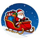 Santa Claus sleigh sticker vinyl material laptop cup customizable