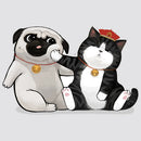 Cats and Dogs Waterproof Vinyl Stickers for Cars Glass Thermos Customizable