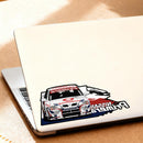 White Racing Car Waterproof Vinyl Stickers for Luggages Windows Customizable