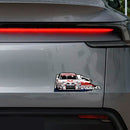 White Racing Car Waterproof Vinyl Stickers for Luggages Windows Customizable