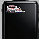 White Racing Car Waterproof Vinyl Stickers for Luggages Windows Customizable