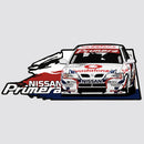 White Racing Car Waterproof Vinyl Stickers for Luggages Windows Customizable