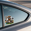Raccoon Explorer Stickers vinyl material suitable for suitcases and notebooks