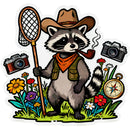 Raccoon Explorer Stickers vinyl material suitable for suitcases and notebooks