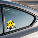 Smiley face stickers that spread positive energy made of vinyl customizable