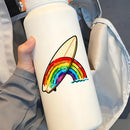 Rainbow surfboard stickers made of vinyl suitable for laptops suitcases etc