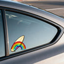 Rainbow surfboard stickers made of vinyl suitable for laptops suitcases etc