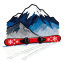 Snowy mountain skateboard stickers suitable for luggage water bottles etc