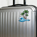 Ocean wave stickers made of vinyl material suitable for laptops and suitcases