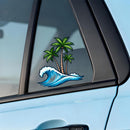 Ocean wave stickers made of vinyl material suitable for laptops and suitcases