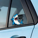Shark cartoon stickers made of vinyl material suitable for luggage and laptops
