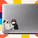 Cats and Dogs Waterproof Vinyl Stickers for Windows Luggages Cars Customizable