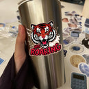 Roaring tiger pattern vinyl stickers customizable with your design and text