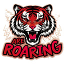 Roaring tiger pattern vinyl stickers customizable with your design and text