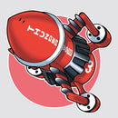 Red Rocket Vinyl Stickers Waterproof Sunproof Self-Adhesive for Laptop Car Glass