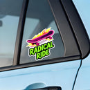 Neon Skateboard Vinyl Sticker Radical Ride Retro Decor Decal for Laptops