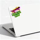 Neon Skateboard Vinyl Sticker Radical Ride Retro Decor Decal for Laptops