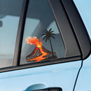 Volcano Palm Tree Vinyl Sticker Tropical Decor Decal for Laptops Water Bottles
