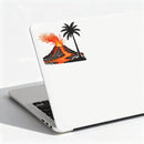 Volcano Palm Tree Vinyl Sticker Tropical Decor Decal for Laptops Water Bottles