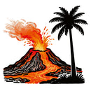 Volcano Palm Tree Vinyl Sticker Tropical Decor Decal for Laptops Water Bottles