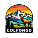 COLFONGD Mountain Moose Vinyl Sticker Outdoor Decor Decal for Laptops Coolers