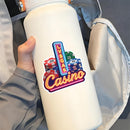 Las Vegas Casino Vinyl Sticker Neon Poker Chip Decor Decal for Laptops Cars
