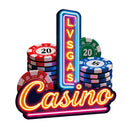 Las Vegas Casino Vinyl Sticker Neon Poker Chip Decor Decal for Laptops Cars