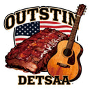 OUTSTIN DETSIAA BBQ Ribs Guitar Vinyl Sticker USA Decor Decal for Laptops Cars
