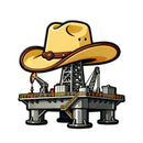 Cowboy Hat Oil Rig Vinyl Sticker Western Decor Decal for Laptops Cars