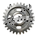 Gear & Music Notes Vinyl Sticker Industrial Decor Decal for Laptops Cars