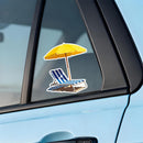 Beach Umbrella Chair Vinyl Sticker Summer Decor Decal for Laptops Coolers