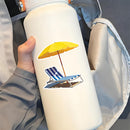 Beach Umbrella Chair Vinyl Sticker Summer Decor Decal for Laptops Coolers