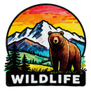 Wildlife Bear Vinyl Sticker Mountain Forest Decor Decal for Laptops Coolers