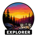 Explorer Wolf Pack Vinyl Sticker Forest Wildlife Decor Decal for Laptops Cars
