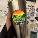 Nature Deer Vinyl Sticker Mountain River Wildlife Decor Decal for Laptops Cars